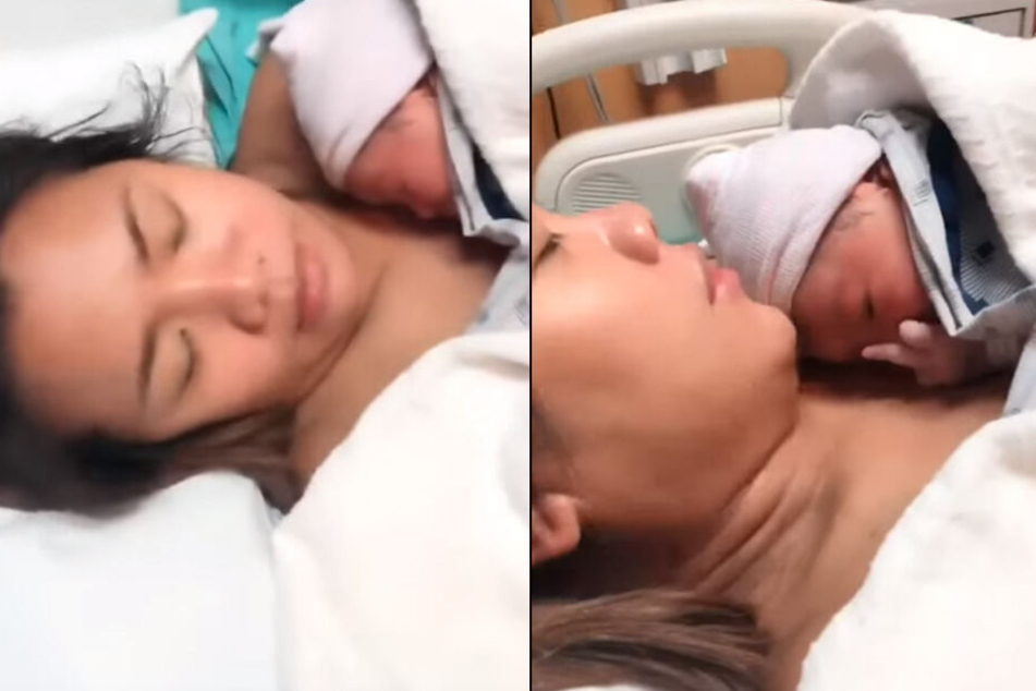 Kaum auf der Welt zeigt dieses Baby direkt mal, was es von der Welt hält.