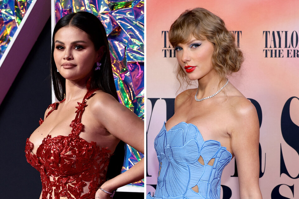 Selena Gomez (l) and Taylor Swift led a star-studded outing in New York City on Saturday.