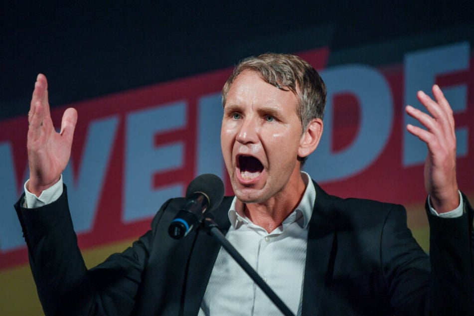 Björn Höcke spricht auf dem Wahlkampfabschluss der AfD in Brandenburg