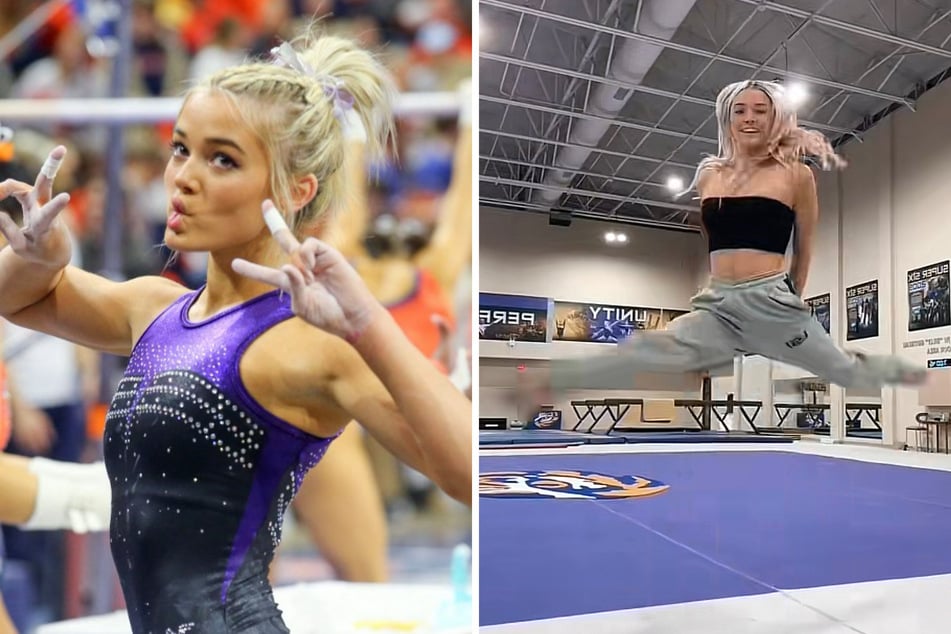On Sunday, LSU gymnast and influencer Olivia Dunne shared another viral video that showcased her gymnastics skills.