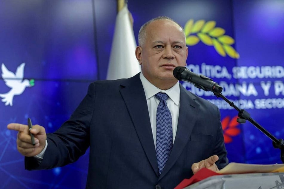 Venezuela’s Interior Minister Diosdado Cabello gives a press conference on September 14, 2024, in Caracas.