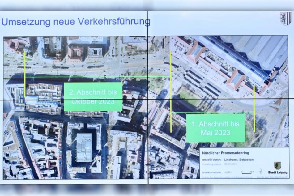 Vom aktuellen Radweg am Hauptbahnhof bis zur Löhrstraße soll die neue Radspur nun reichen. Baubürgermeister Dienberg sprach von einer Länge von etwa 400 Metern.