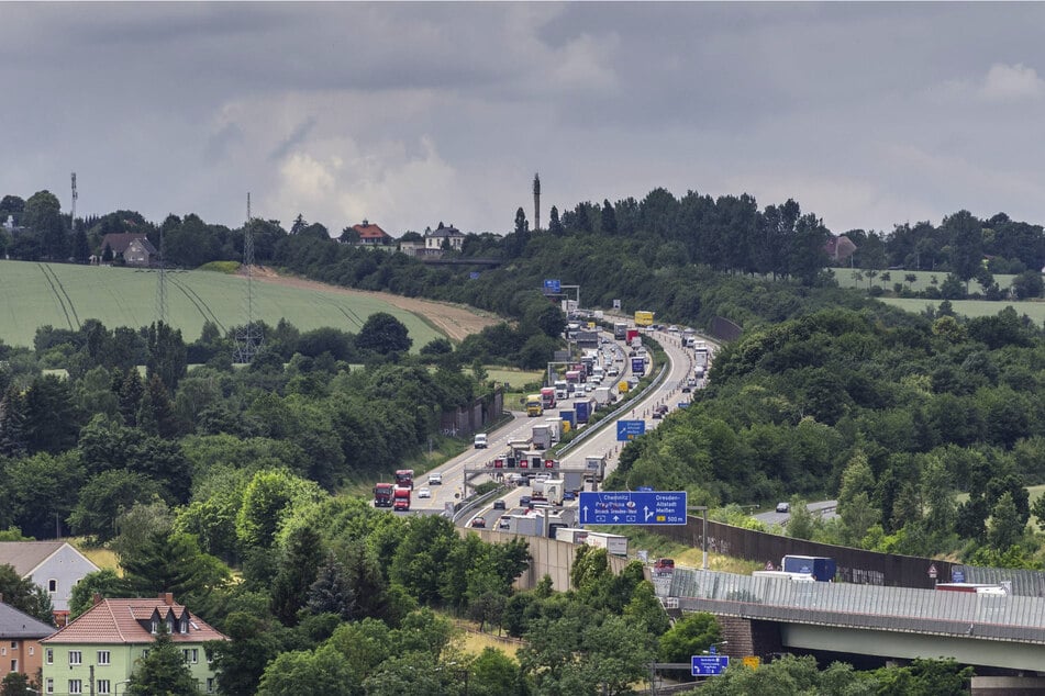 Die Autobahnbrücke zwischen Dresden und Chemnitz.