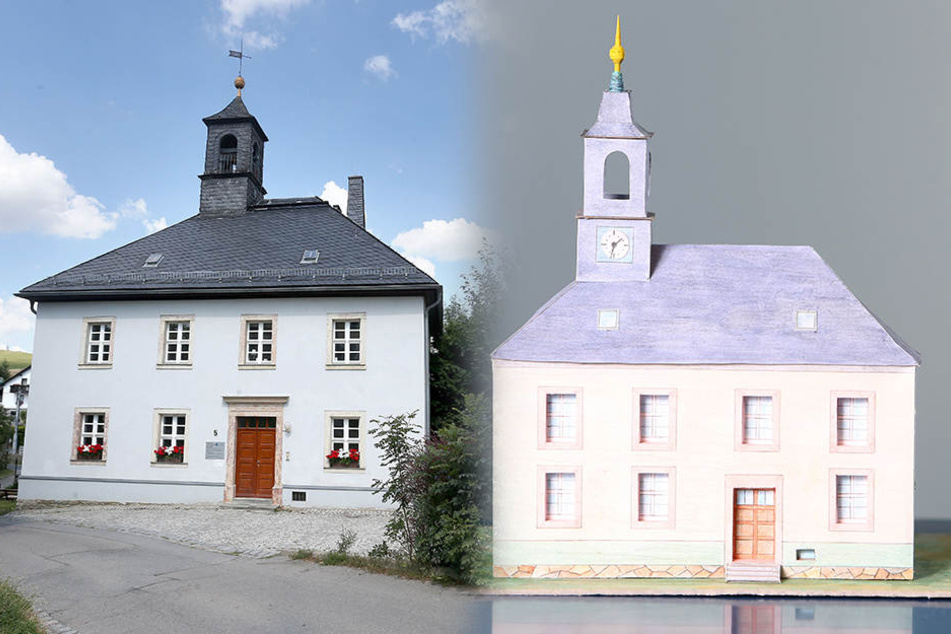 Auch das Rathaus von Kleinolbersdorf-Altenhain wirkt bescheiden und weniger pompös.