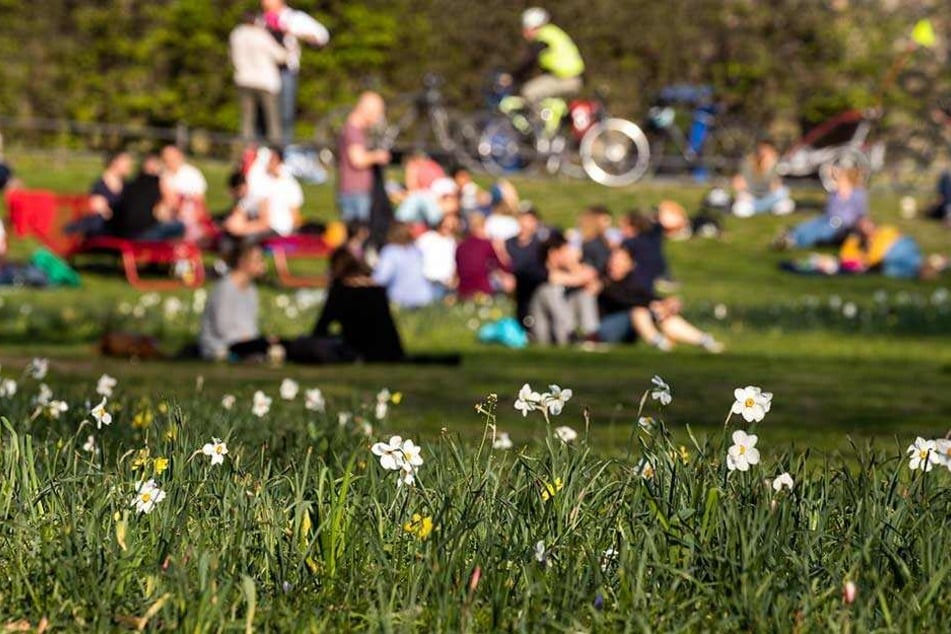Bei dem Wetter werden viele Menschen in die Parks gelockt.