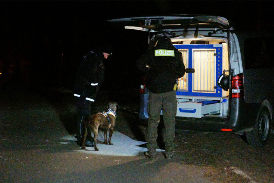 Ein Suchhund ("Man Trailer") verlor die Fährte an einem eingefassten Wasserdurchlass.