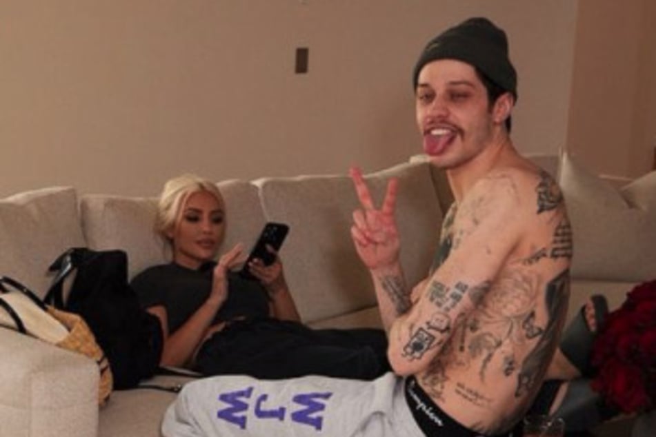 Kim Kardashian (l) recently shared more intimate pics of her time with Pete Davidson.