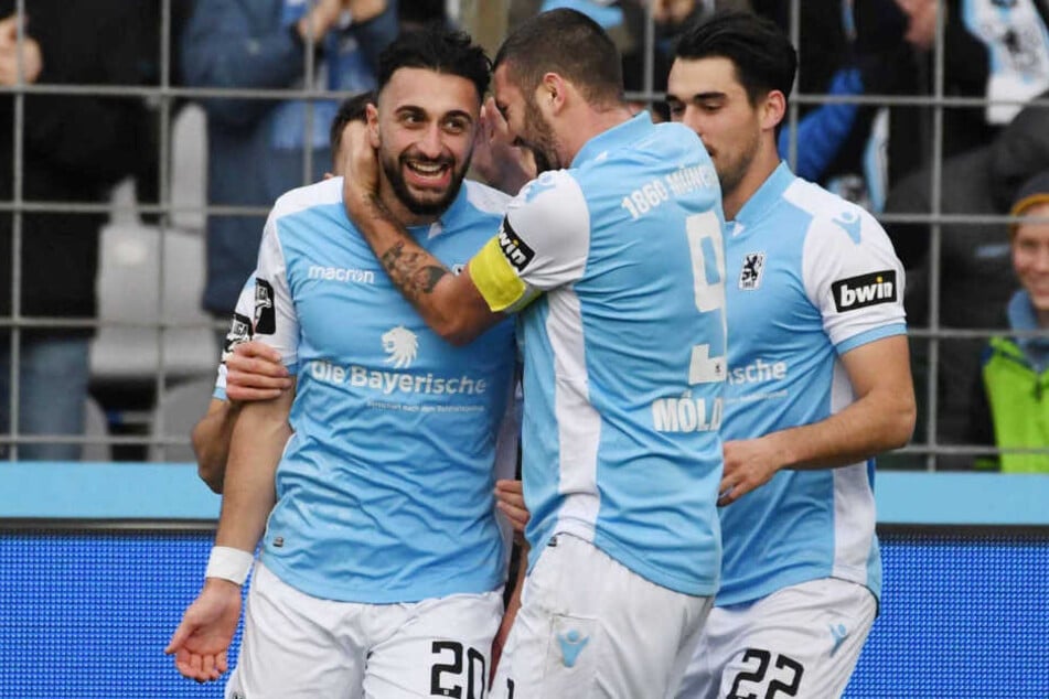 Efkan Bekiroglu (l.) wird dem TSV 1860 München mehrere Spiele gesperrt fehlen.