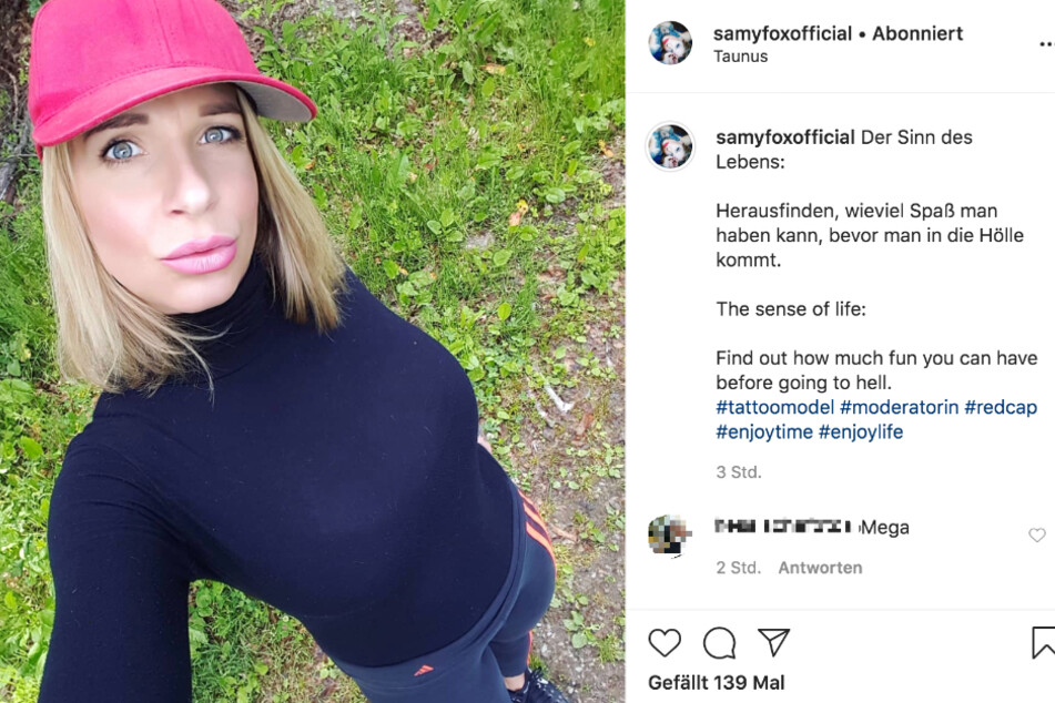 Dieser Screenshot zeigt den Instagram-Post von Samy Fox vom Dienstag.