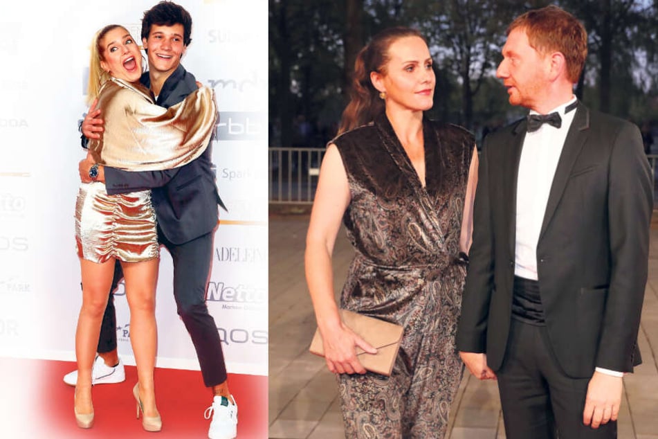 Wincent Weiss (26) und Jeanette Biedermann (39) hatten viel Spaß miteinander. Sachsens MP Michael Kretschmer (44) und seine Frau Annett Hofmann.