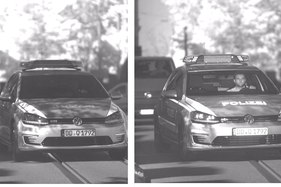 Zum Vergleich: Früher (l.) war die Person im Fahrzeug kaum erkennbar. Mit der modernen Laser-Kamera (r.) ist gut sichtbar, wer hier am Steuer sitzt.