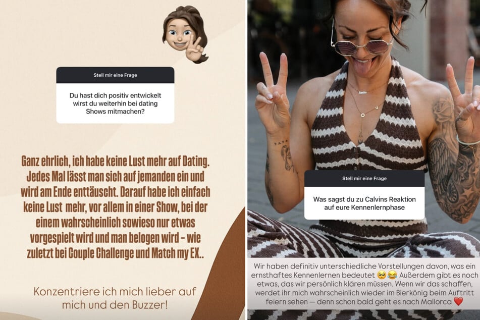Die 33-Jährige äußert sich in einer Fragerunde zu ihrem Interesse an Dating-Formaten und ihrer Kennenlernphase mit Calvin Kleinen (33).