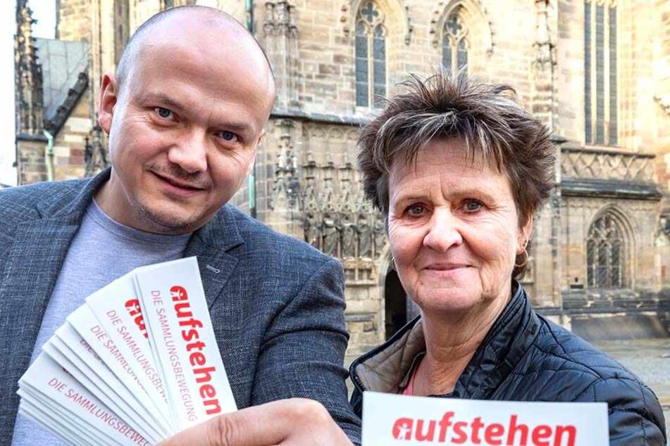 Sabine Zimmermann (57, Linke) und Parteikollege Sven Wöhl (46) eröffnen jetzt das Zwickauer "Aufstehen"-Büro.
