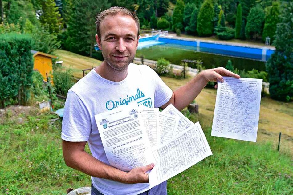 Seit 2015 setzen sich Felix Kreißel (31) und der Bürgerverein Chemnitz-Erfenschlag für den Erhalt des Freibads ein.