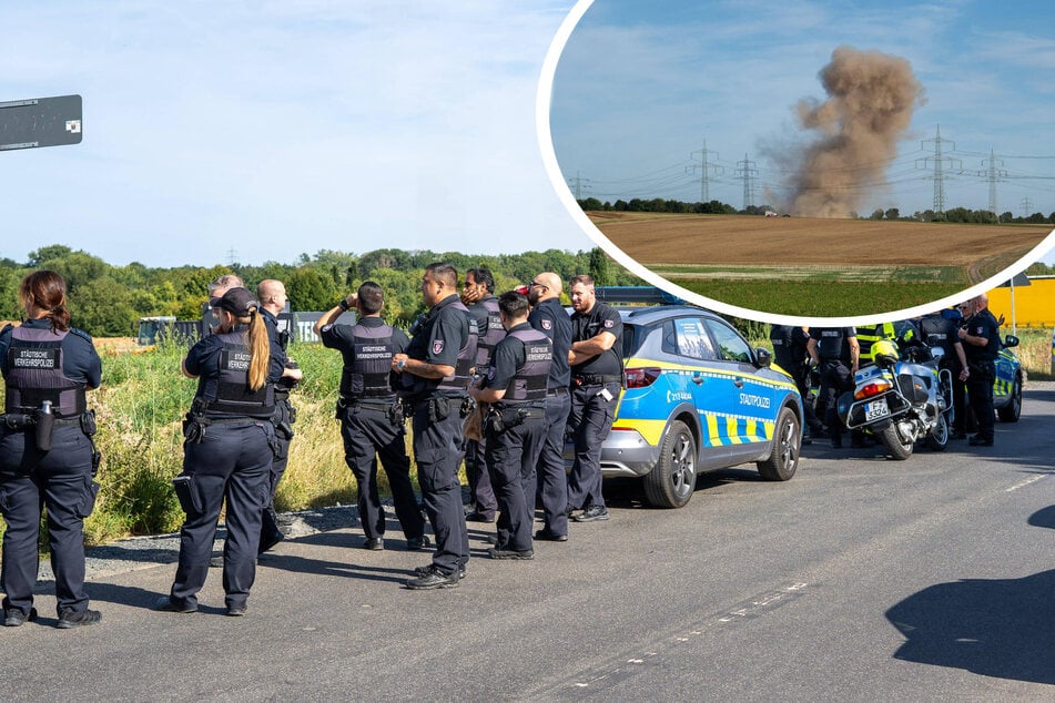 Die Bombe wurde am gestrigen Abend kontrolliert auf einem Feld gesprengt.