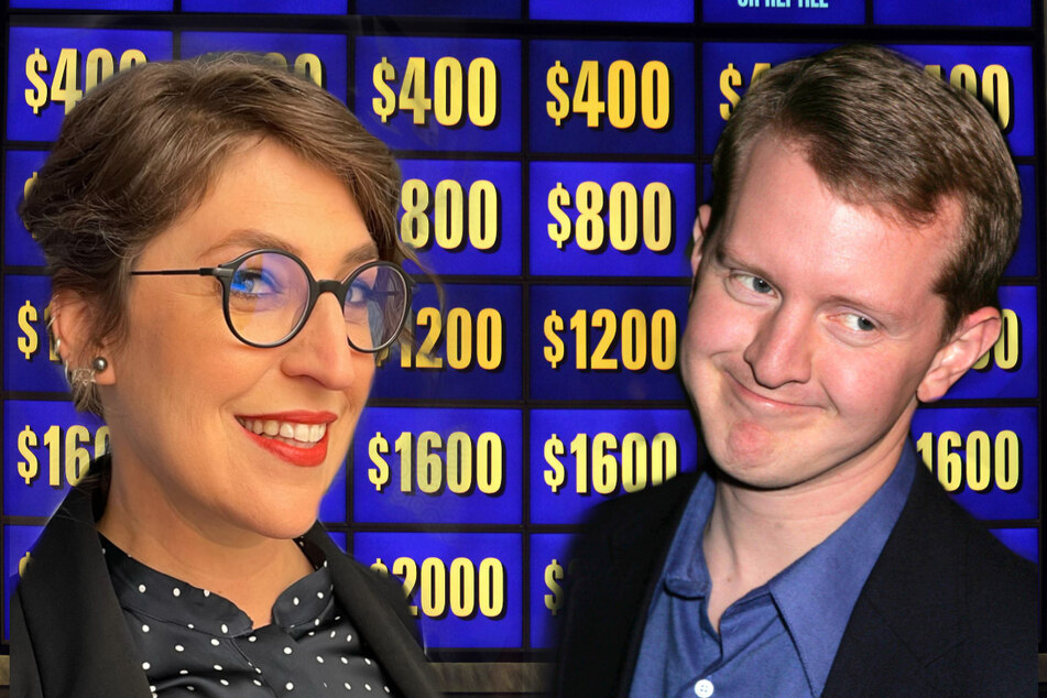 Mayim Bialik (l.) and Ken Jennings (r.) will host Jeopardy through the end of the year.