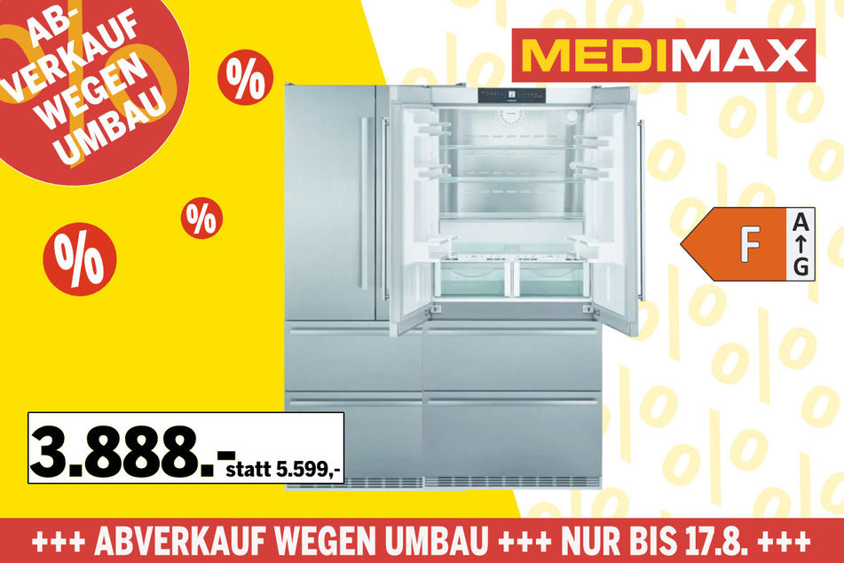 Liebherr Multidoor Kühl-/Gefrierkombination für 3.888 statt 5.599 Euro.