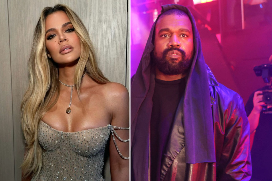 Khloé Kardashian and Kanye West appeared to be on cordial terms as they were photographed sharing a hug at Saint West's basketball game.