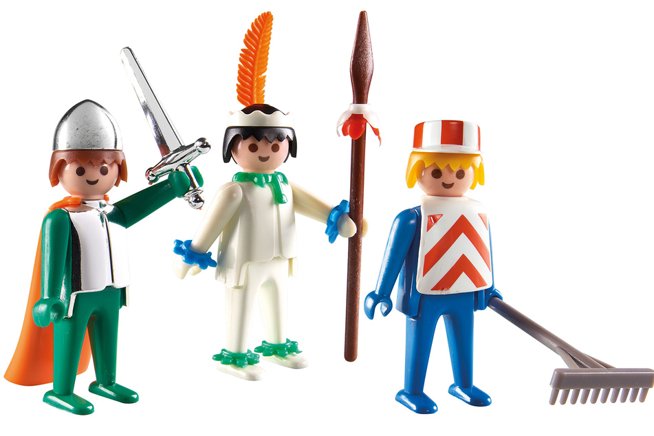 Mit diesen drei fing alles an: Ein Ritter, ein Bauarbeiter und ein Indianer waren 1974 die ersten "Playmobil-Figuren".
