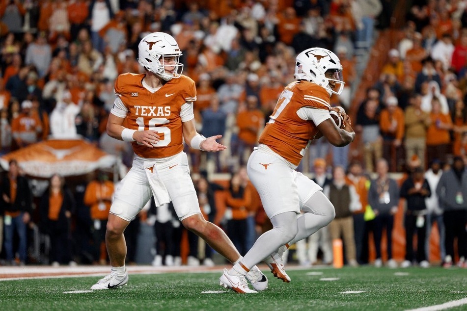 The Arch Manning (l) era at Texas football is just beginning, and it looks like the freshman's journey is off to an exciting start after finally making his debut.