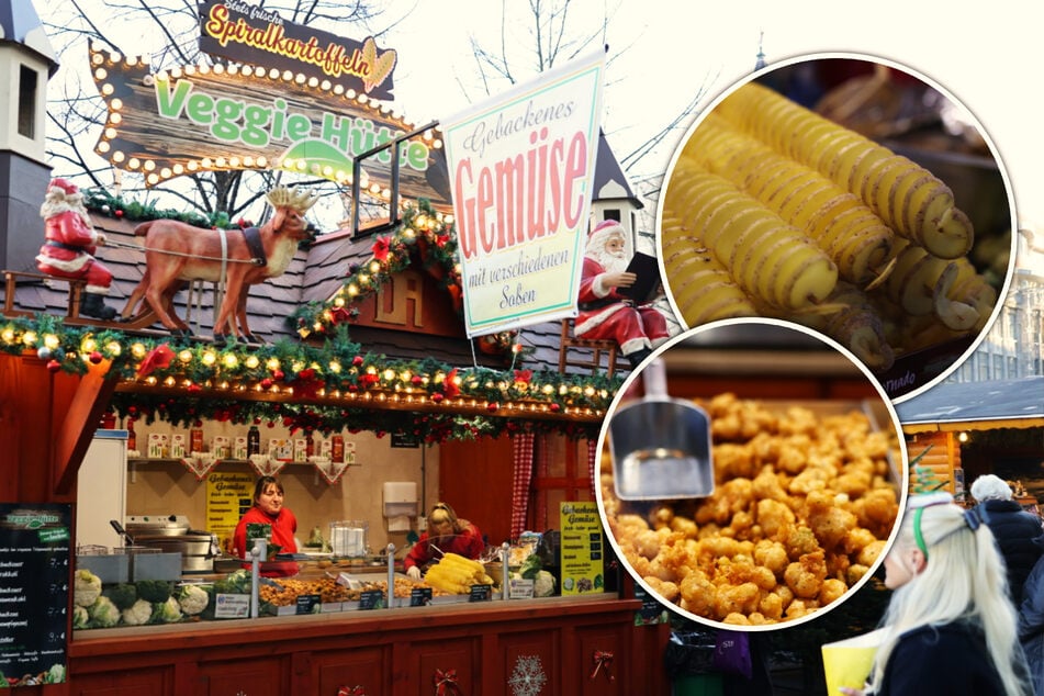 Die Veggie-Hütte in der Reichsstraße bietet verschiedenes Gemüse in veganem Teigmantel an. Dazu gibt es leckere Soßen.