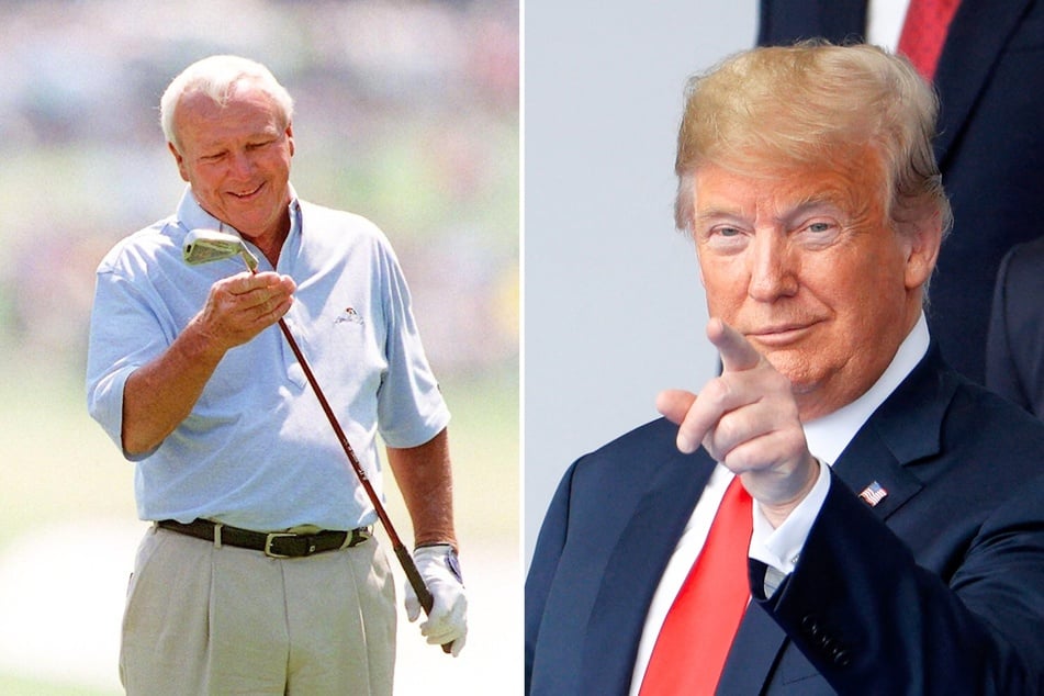 During a recent campaign rally, Donald Trump (r.) took a moment to talk about how golf legend Arnold Palmer (l.) was rumored to be well-endowed.