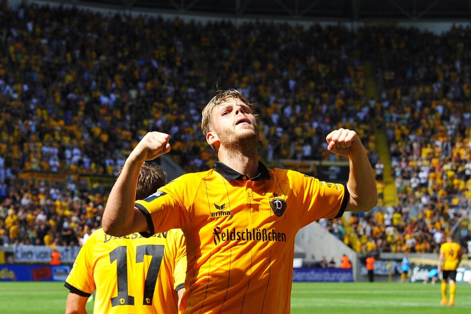 Justin Eilers (32, v.) traf in Dynamo Dresdens legendärer Aufstiegssaison 2015/16 wettbewerbsübergreifend 23 Mal in 40 Einsätzen für die SGD. Seitdem erzielte er mehr als drei Tore in einer Spielzeit - bis zur laufenden Saison!
