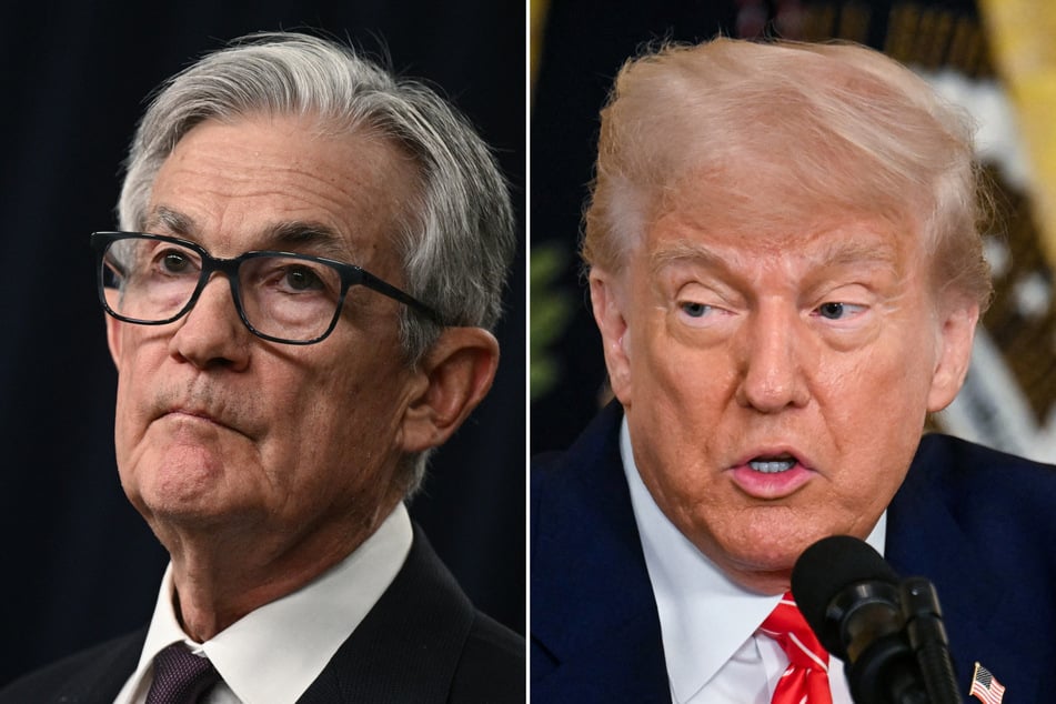President Donald Trump (r.) branded Fed Chair Jerome Powell a "fool" after the central bank announced another pause in rate cuts.