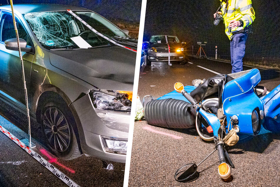 Mopedfahrer in Sächsischer Schweiz ohne Helm von Auto erfasst und schwer verletzt