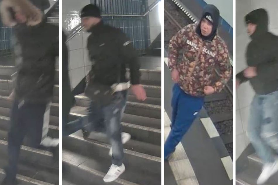 Bilder der Tatverdächtigen 5, 6, 7 und 9.