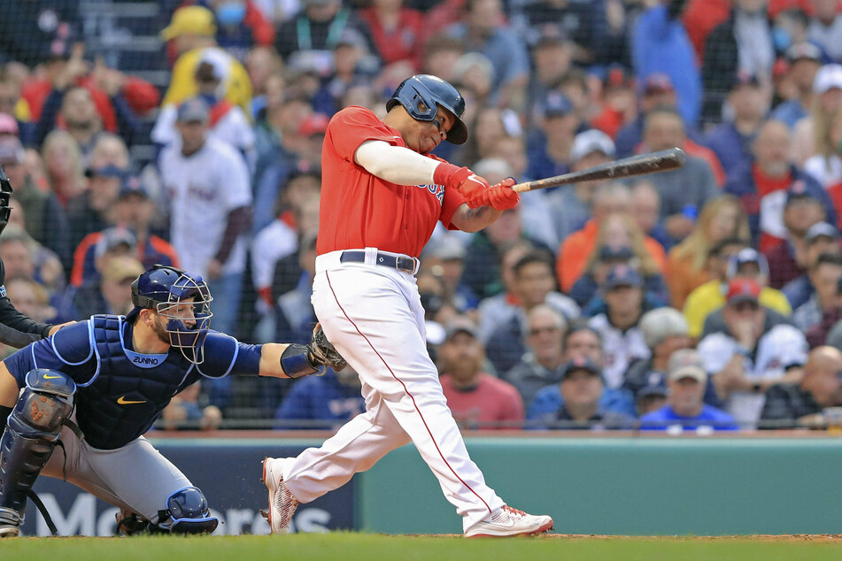 Rafael Devers hit a three-run home run in Boston's game four win over Tampa Bay.