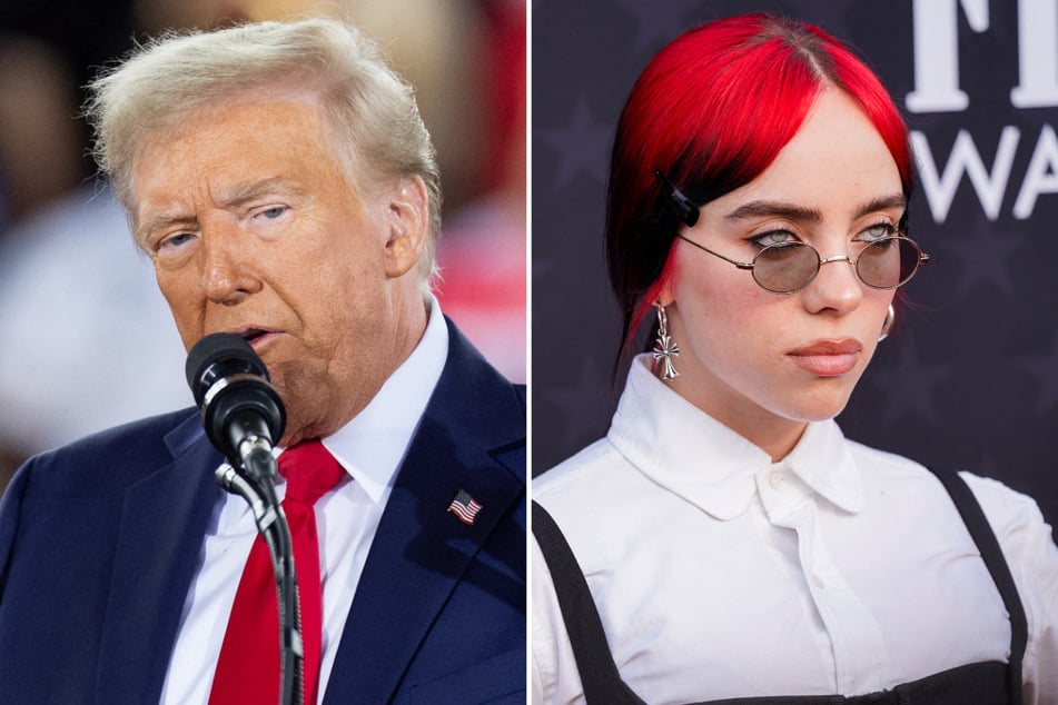 Billie Eilish bashed President-elect Donald Trump (l.) as she responded to the results of Tuesday's presidential election at her latest concert.