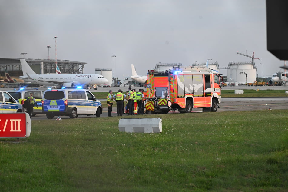 Ein Großaufgebot der Einsatzkräfte war am Donnerstagmorgen am Stuttgarter Flughafen vor Ort.