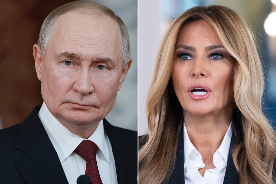First Lady Melania Trump (r.) announced Friday that she's been in touch with Russian President Vladimir Putin about the fate of children abducted by Moscow.