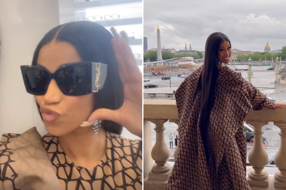 Cardi B went shopping in style in Paris, wearing a Valentino look while making some luxury purchases.