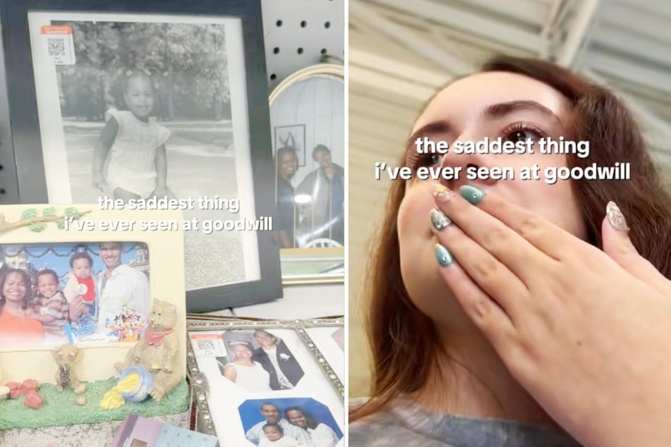 TikTokerin Hannah war zunächst traurig, alte Familienfotos in einem Secondhandladen zu sehen.