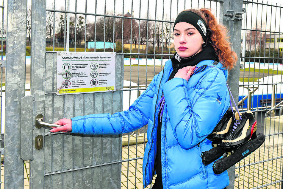 Seit Dezember stehen Lina Poddubnaja (15) und Dresdens andere Nachwuchssportler an der EnergieVerbund Arena vor verschlossenen Türen.