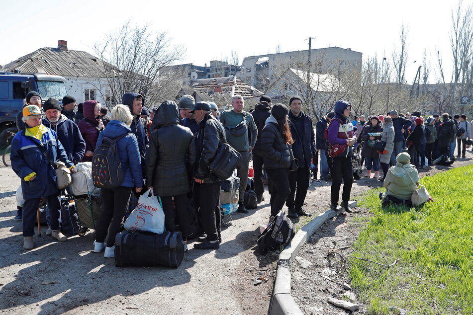 Civilians preparing to evacuate from Mariupol, which is now mostly under Russian control.