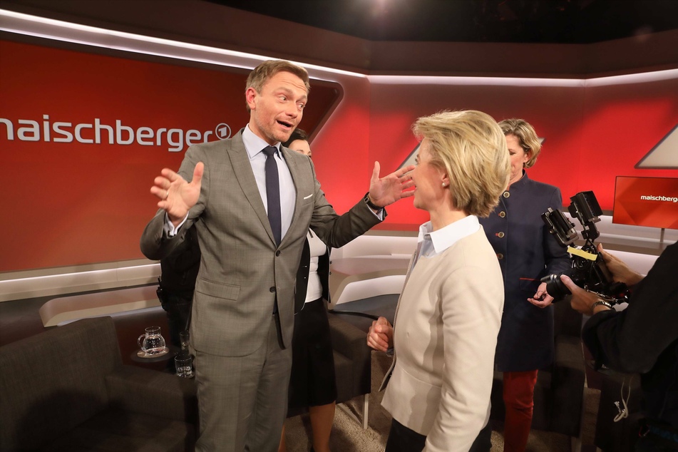 Christian Lindner und Ursula von der Leyen 2017 gemeinsam in der Talkshow "Maischberger".