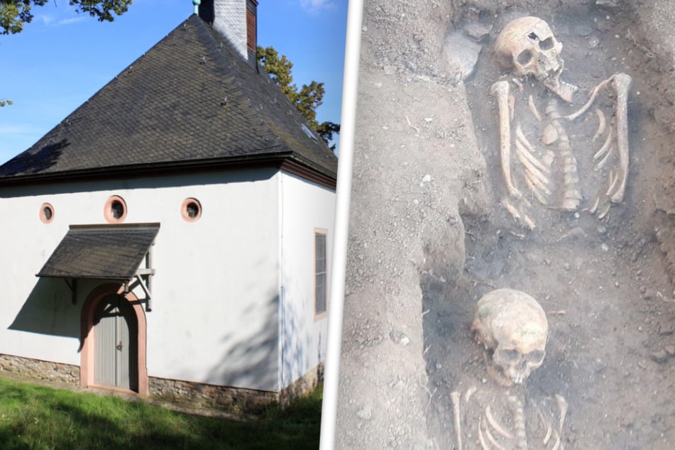 Die rund 20 Skelette wurden rund um die Hollarkapelle im Friedberger Stadtteil Ockstadt im hessischen Wetteraukreis entdeckt.