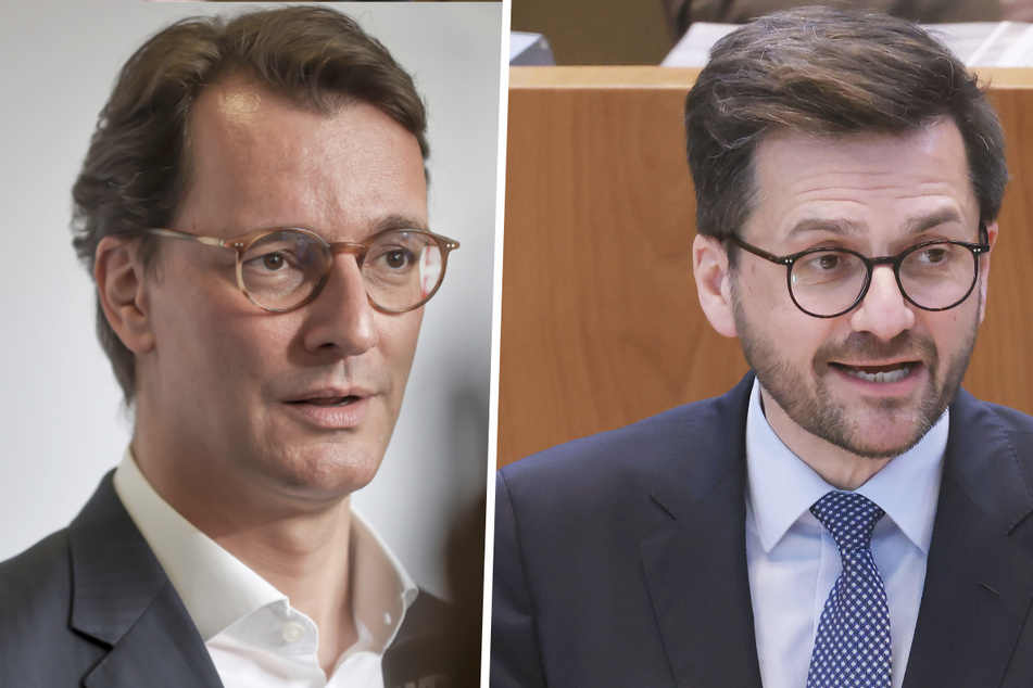 SPD-Oppositionsführer Thomas Kutschaty (54, r.) unterstellt NRW-Ministerpräsident Hendrik Wüst (47, CDU) fehlende Kompetenz beim Krisenmanagement.