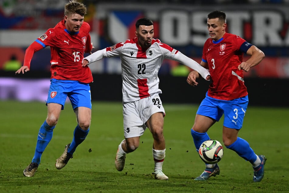 Georges Mikautadze im vergangenen November beim Spiel der Georgier gegen Tschechien in der Nations League. Der 24-Jährige erzielte beim 1:2 den einzigen Treffer für Georgien.