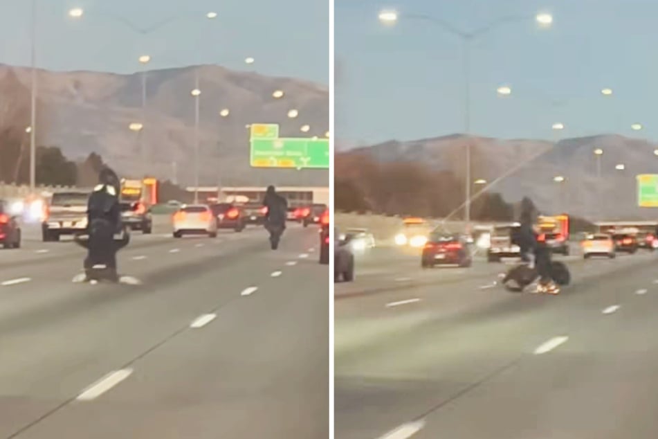 Der Biker krachte beim Flexen auf die Straße.