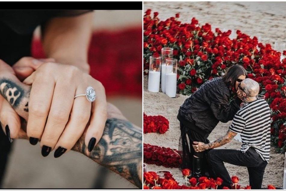 Travis Barker had Kourtney Kardashian's oval-shaped diamond ring designed by Lorraine Schwartz.