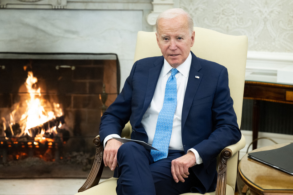 President Joe Biden speaking in the Oval Office of the White House in Washington DC on March 1, 2024.