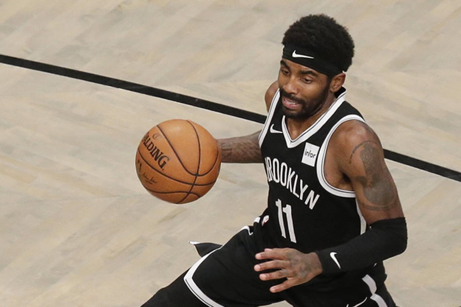 Kyrie Irving drives to the basket in a game against the Indiana Pacers at the Barclays Center on October 30, 2019.