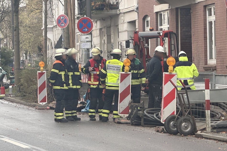 Hamburg: Gasleitung bei Bauarbeiten beschädigt: Feuerwehr gibt Entwarnung