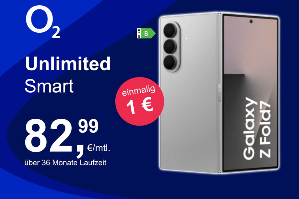 Das Samsung Galaxy Z Fold7 im o2 Mobile Unlimited Smart für einmalig 1 Euro.