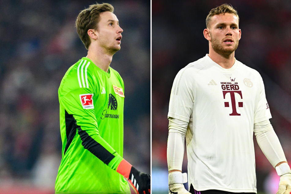 Frederik Rönnow (31) könnte durch Bayern-Keeper Daniel Peretz (23, r.) einen neuen Herausforderer bekommen.