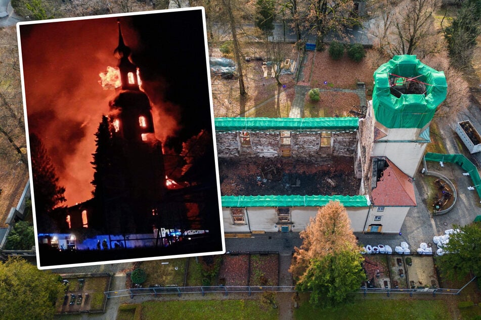 Dank Spenden: Ausgebrannte Kirche in Großröhrsdorf bekommt ein Notdach